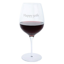 Dartington Crystal Personalised Red Wine / Gin Glass (Single), Gabriola Font